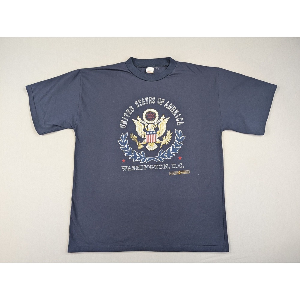 Vintage Bulti Washington DC USA T-Shirt XL Navy Blue Single Stitch 80s 90s